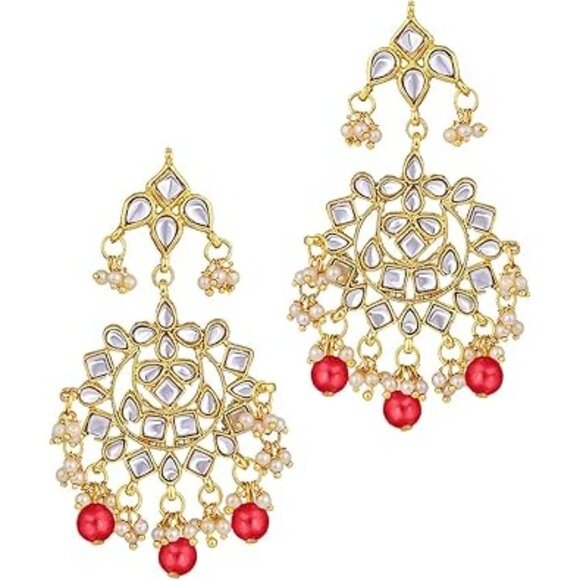 Aheli Kundan Studded Choker Necklace Earrings and Maang Tikka Set - Picture 3 of 7